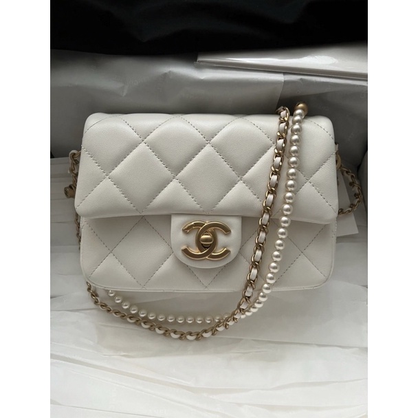 Chanel 調節扣白色雙鏈條珍珠方胖 超級難買到🥰🔥正品代購歐洲代購