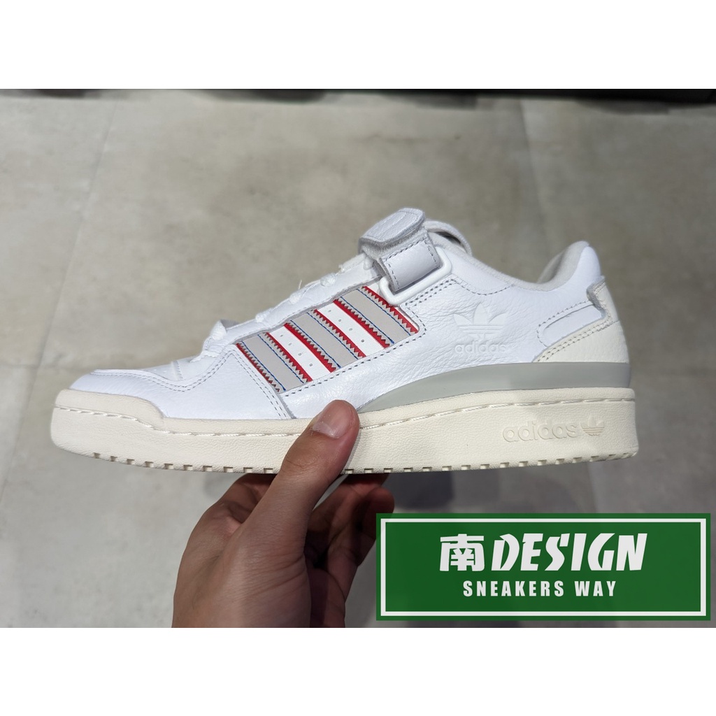 南🔥2022 11月 ADIDAS OG FORUM LOW 運動 荔枝皮 三葉草 魔鬼氈 男女 白灰紅 H03424