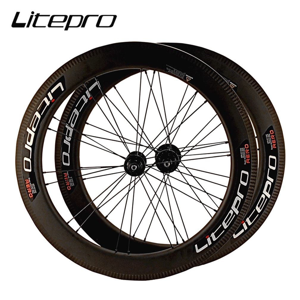 Litepro AERO 40MM碳纖維輪轂20寸406 451 349 V碟剎11速輪組折疊自行車密封軸承輪輞