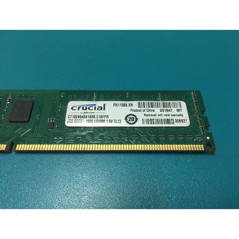 美光 DDR3 1600 8G 記憶體 雙面 CT102464BA160B