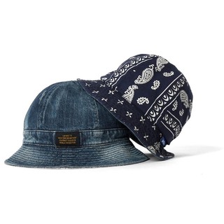 LAFAYETTE 雙面 拼接 丹寧 漁夫帽 WASHED DENIM REVERSIBLE 二手