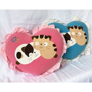 結束營業【泡泡喵拼布】方臉情侶喵 愛心 ❤️ 立體造型 靠枕 抱枕 枕頭 腰靠 玩偶 娃娃 ☆╯貓咪 KOKOCAT