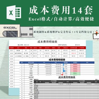 財務專用 | 財務成本費用預算明細表excel電子表格自動計算模板
