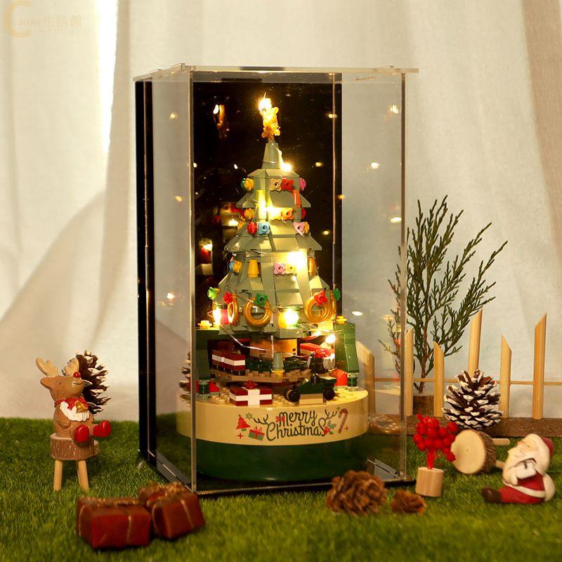 【聖誕節】樂高聖誕節系列 兼容樂高積木音樂盒 旋轉八音盒 拼裝圣誕節高級玩具擺件 圣誕節禮物 聖誕積木 積木玩具 擺件