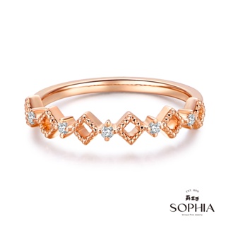 【SOPHIA 蘇菲亞珠寶】堅定不移 18K玫瑰金 鑽石戒指｜情人/閨密 送禮推薦 造型線戒