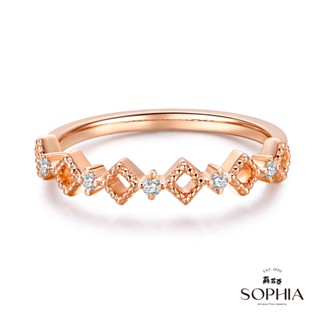 【SOPHIA 蘇菲亞珠寶】堅定不移 18K玫瑰金 鑽石戒指｜情人/閨密 送禮推薦 造型線戒