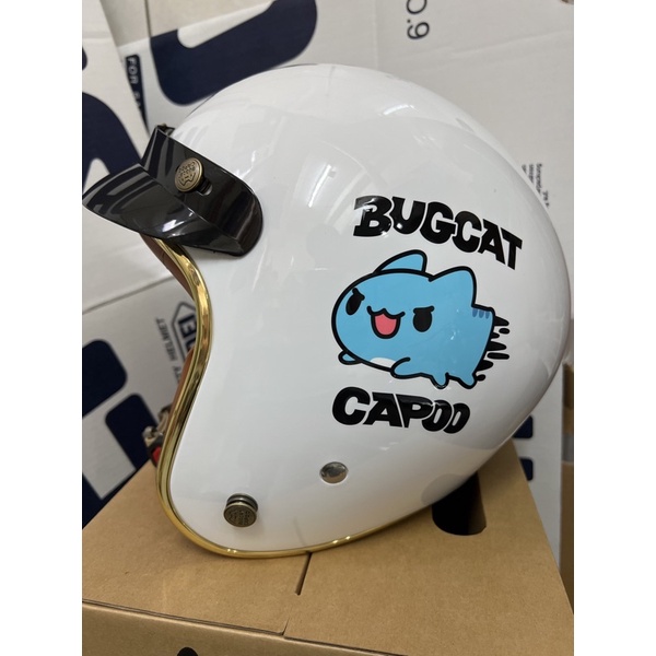 Nikko TU-401 咖波 卡波 3/4 半罩 彩繪 消光黑 貓貓蟲 騎士帽 復古帽 內襯可拆洗 capoo 安全帽