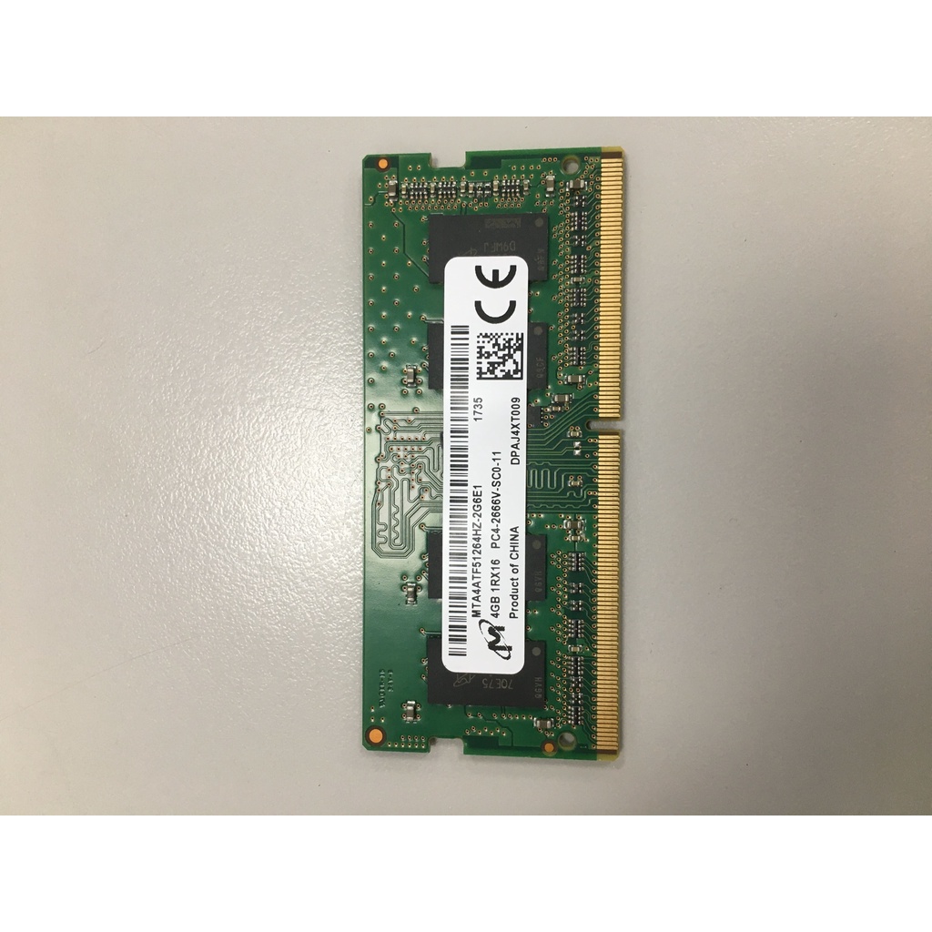 美光 DDR4 PC4-2666 4GB 筆記型 筆電 記憶體