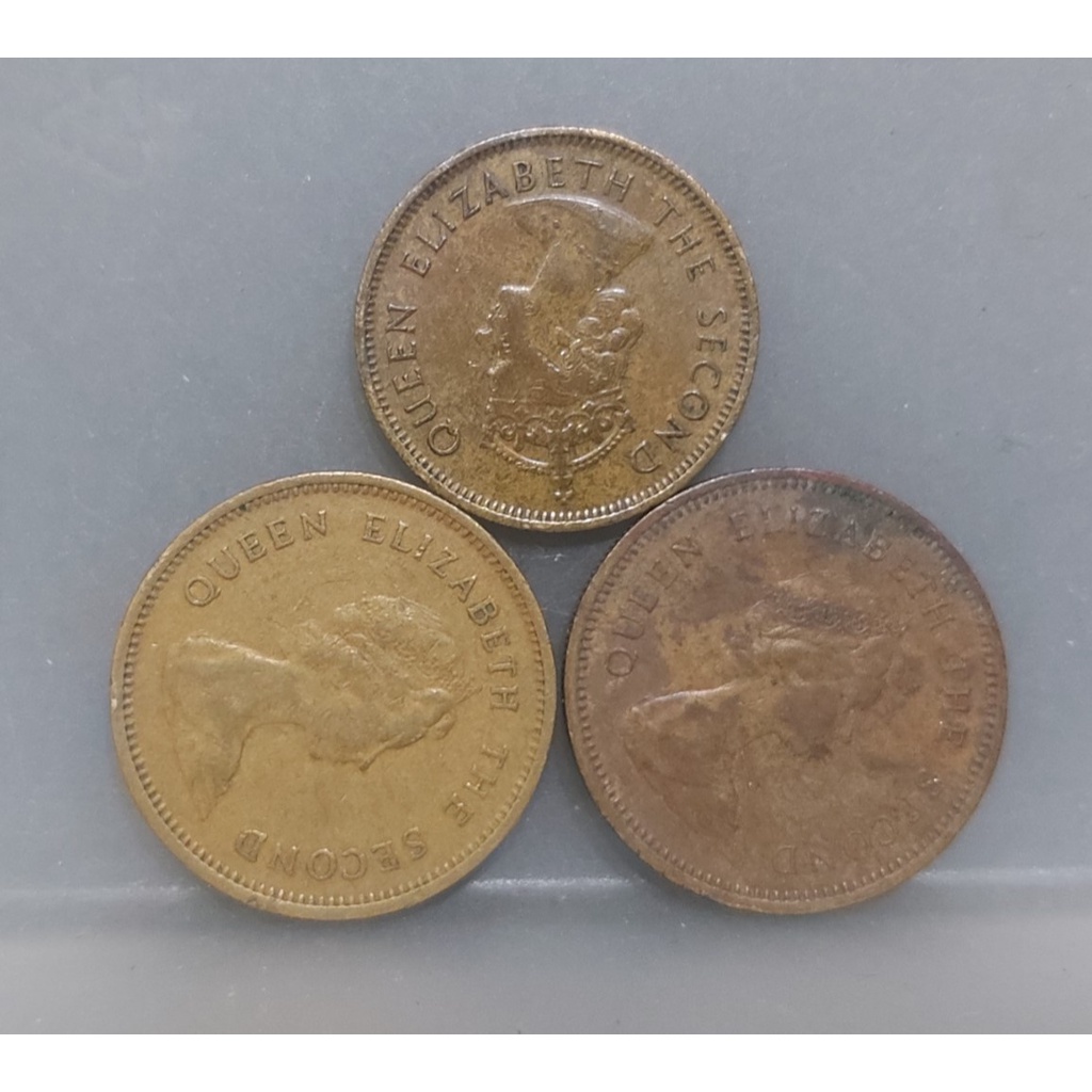 幣522 香港1977.80年5毫+1972年1毫硬幣 共3枚