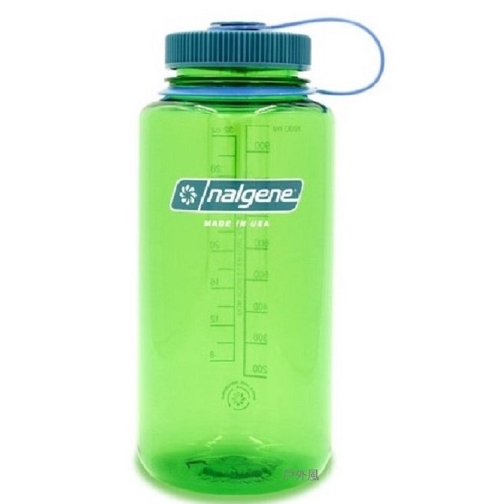 【NALGENE】1000ml寬嘴運動水壺 鸚鵡綠 (登山健行水瓶)