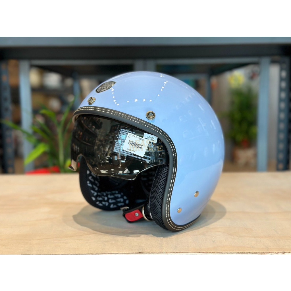 ◆東橋安全帽EB Helmet◆ ASTONE SP3 素 淺紫藍 輕量化 復古帽 內墨鏡 可外扣鏡片