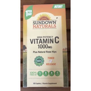現貨！正品公司貨！效期2027/6，Sundown日落恩賜 緩釋型C 1000MG Plus玫瑰果錠