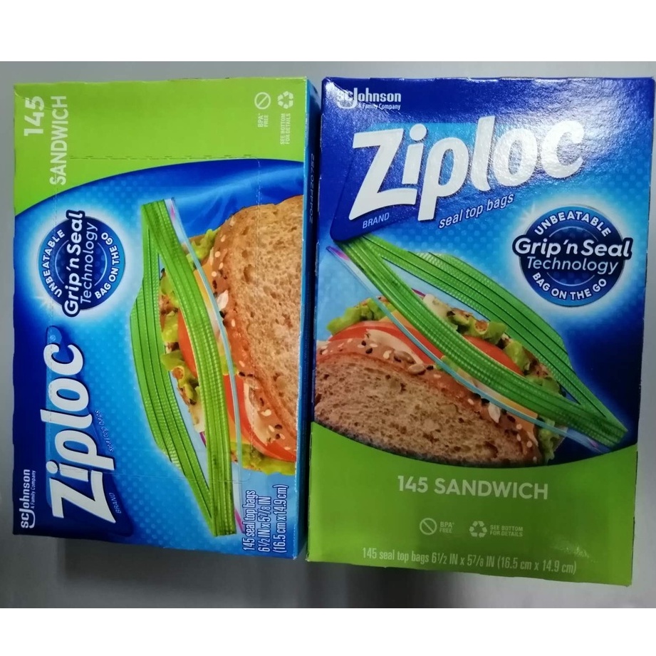 Ziploc 可封式 三明治 保鮮袋 4盒/箱  580入  拉鏈袋 食物保鮮袋 好市多代購
