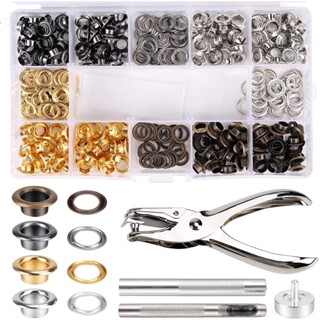 8mm 套索環孔眼帶 安裝工具套件 氣眼 雞眼扣 氣眼扣 皮革手動打孔器 打孔鉗套裝
