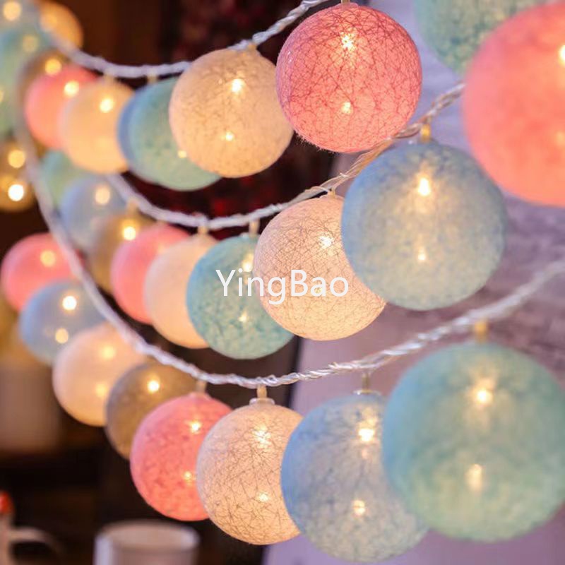 20 個 LED 棉球串燈 USB/電池供電的彩色花環童話燈,適用於家庭婚禮聖誕派對戶外裝飾