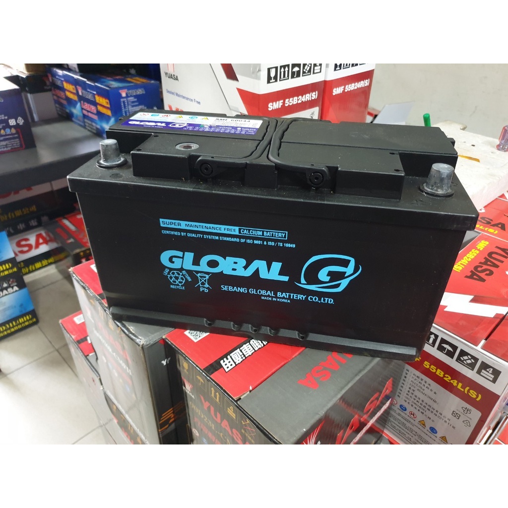(二手中古電池)環球牌 GLOBAL 60044 100A 歐規汽車電池 數值漂亮，品項優