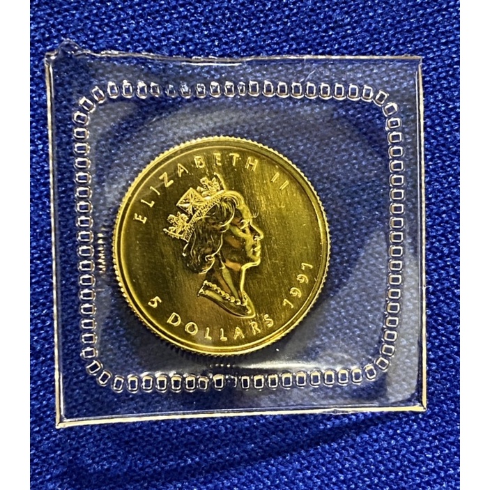 【JINQ小舖】純金 1991年英國女王伊莉莎白 1/10盎司 加拿大楓葉金幣 女王頭金幣 黃金9999