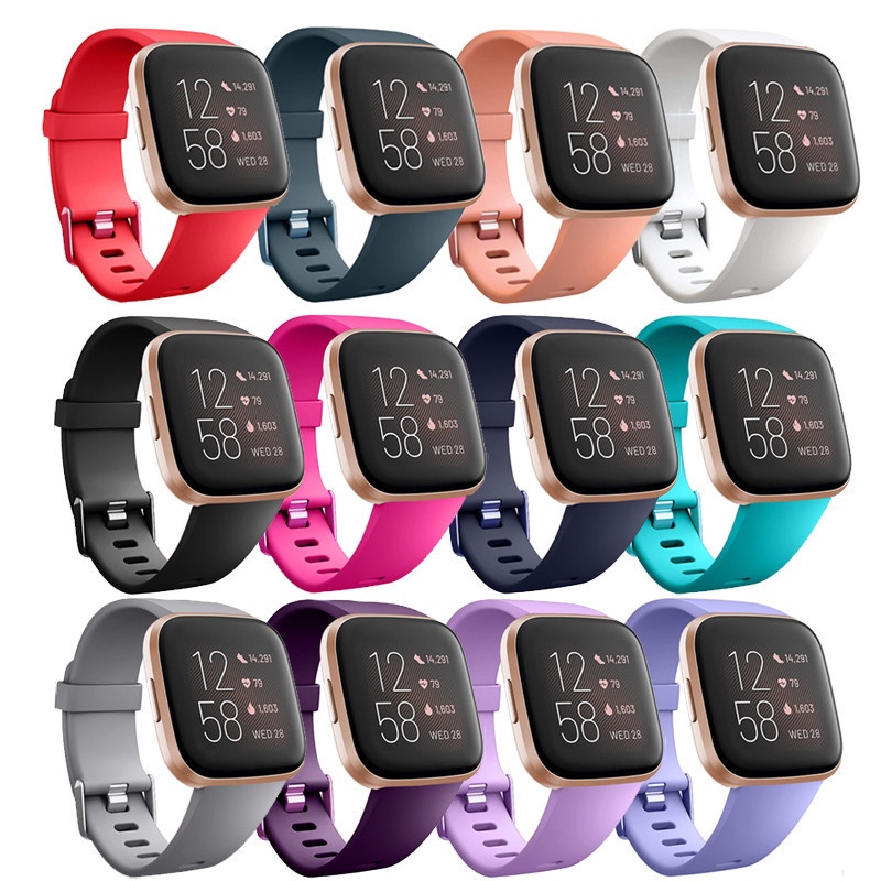 矽膠錶帶 錶带 适用于Fitbit Versa 2 手錶錶帶 柔軟時尚swatch 錶帶 男女運動watch 錶帶