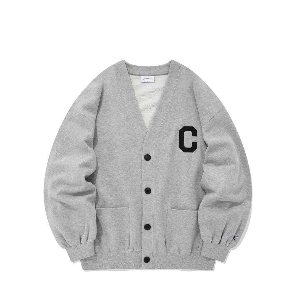 【吉米.tw】韓國代購 COVERNAT C-Logo 寬鬆 針織外套 灰色 Nov+