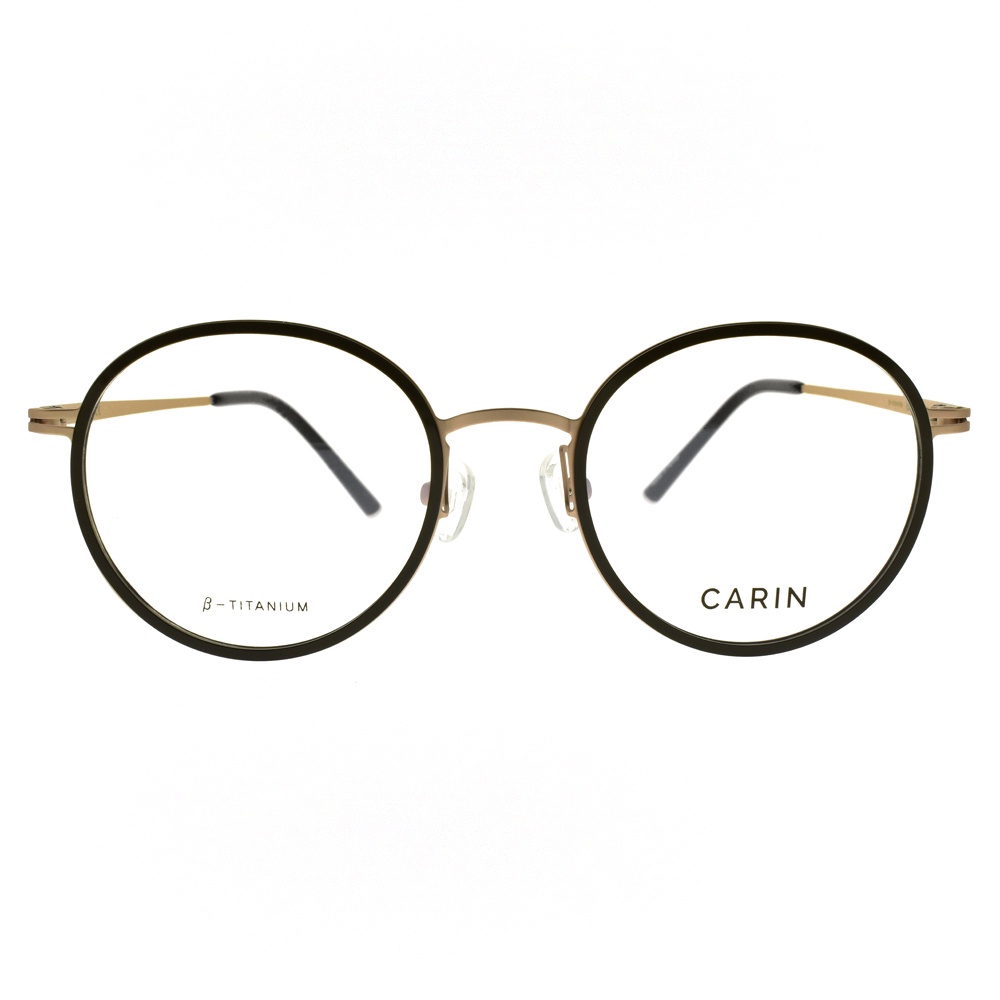 CARIN 光學眼鏡 ELLE+ C1 韓系經典圓框款 眼鏡框 - 金橘眼鏡