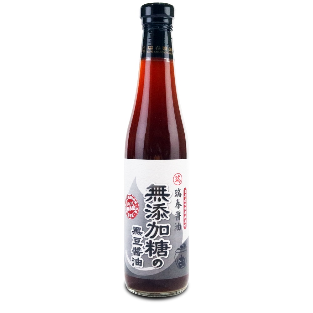 【瑞春醬油】無添加糖の黑豆醬油420ml(無麩質)