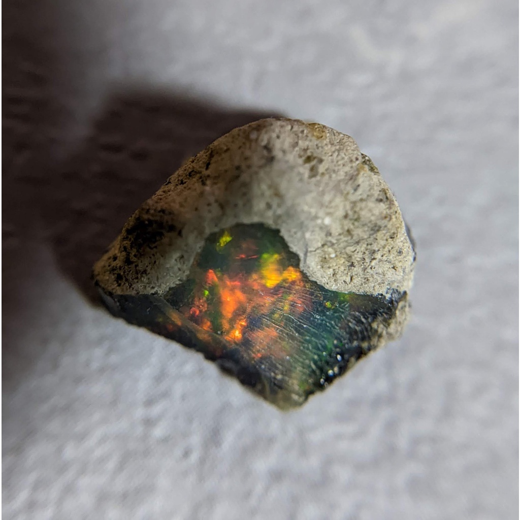 Opal 蛋白石 衣索比亞 澳寶 歐泊 10月誕生石 原石 原礦 礦標 礦石 礦物 金工 寶石-221143