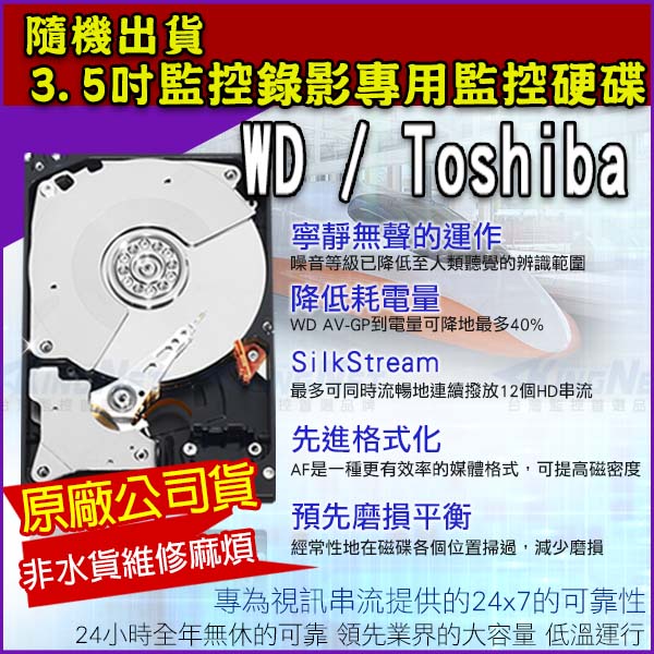 DVR 監控專用硬碟 監視器 1TB 2TB 3TB 4TB 6TB WD威騰 / 東芝TOSHIBA