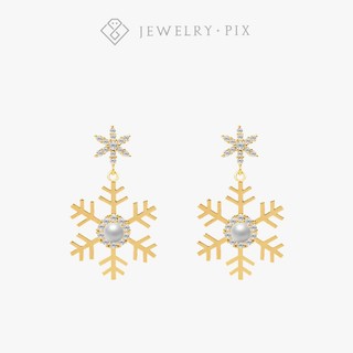 【JEWELRY PIX】漫天雪花 雪花 聖誕節 聖誕耳環 聖誕小物 節慶 聖誕交換禮物 聖誕夜 垂墜耳環｜ED0032
