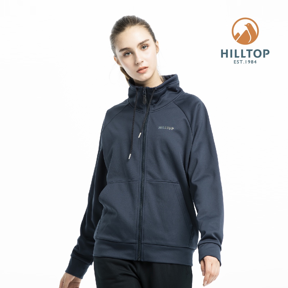 【Hilltop山頂鳥】女款保暖立領刷毛外套 H22FV8-藍