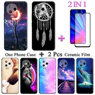 2 合 1 Infinix Note 12 2023 X676C Note 20 手機殼帶鋼化陶瓷保護膜螢幕曲面鋼化膜