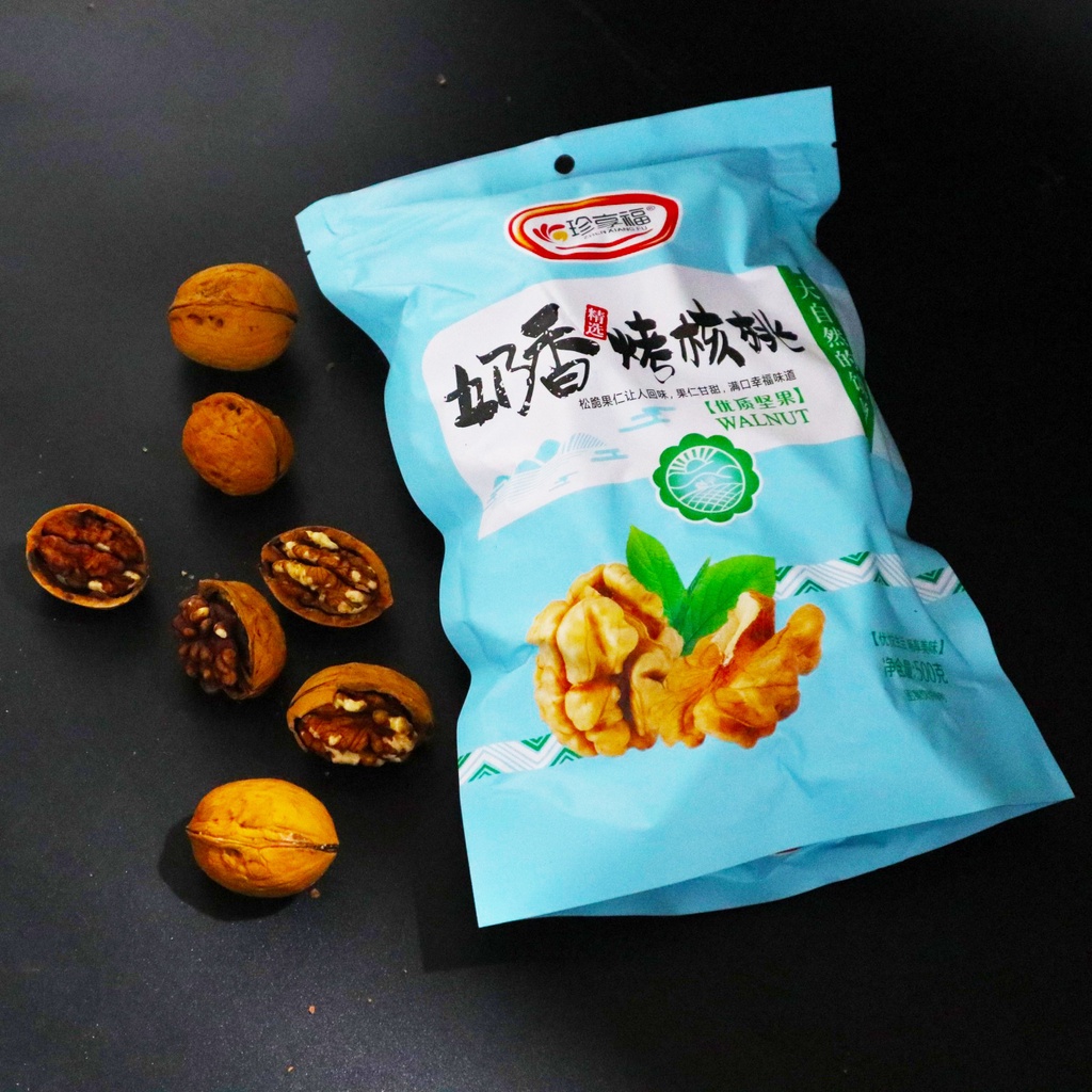 免運✨精品手剥 草本核桃 手剝烤核桃 奶香味 散裝 新疆熟紙皮核桃 草本五香味 500g堅果零食 休閑食品 每日營養