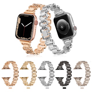 豪華不锈钢錶帶適用 Apple watch 8Ultra 49 毫米 41 45 毫米 42 毫米 44 毫米