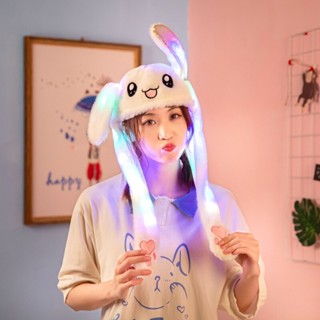卡通動漫口袋妖怪皮卡丘女士發光帽子兒童毛絨兔子帽子可愛寵物兔子耳朵會移動頭帶女孩年
