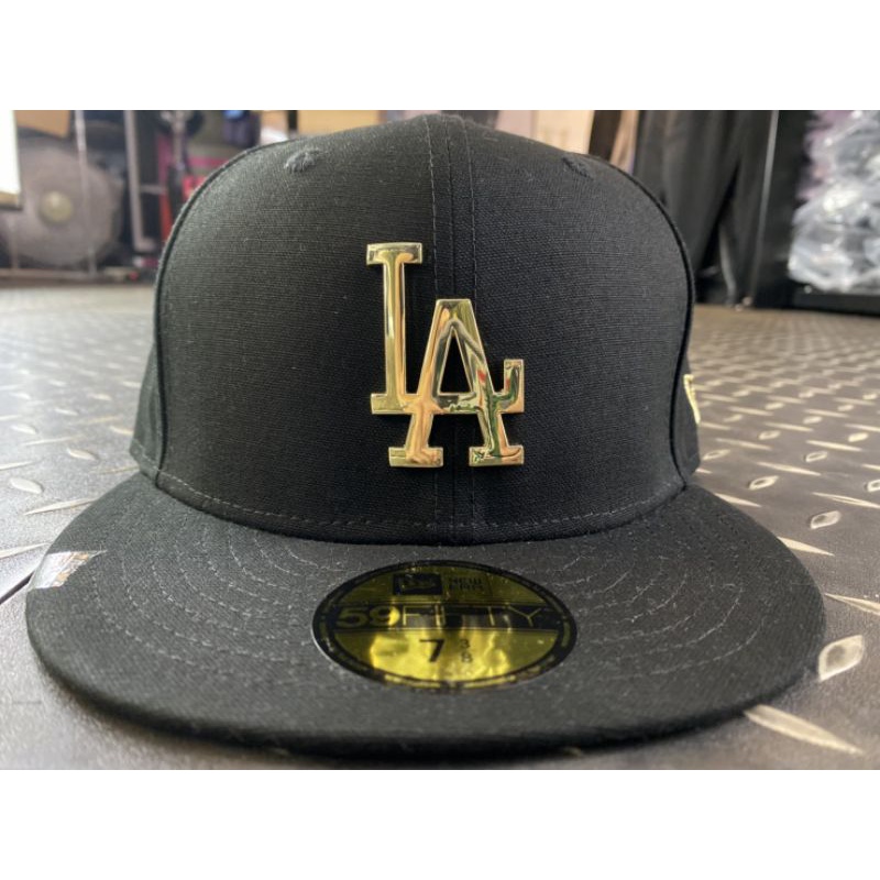 黑人王 New era5950  道奇 LA Dodgers 全封 黑金配色 5950 棒球帽 金屬LOGO 大聯盟 黑