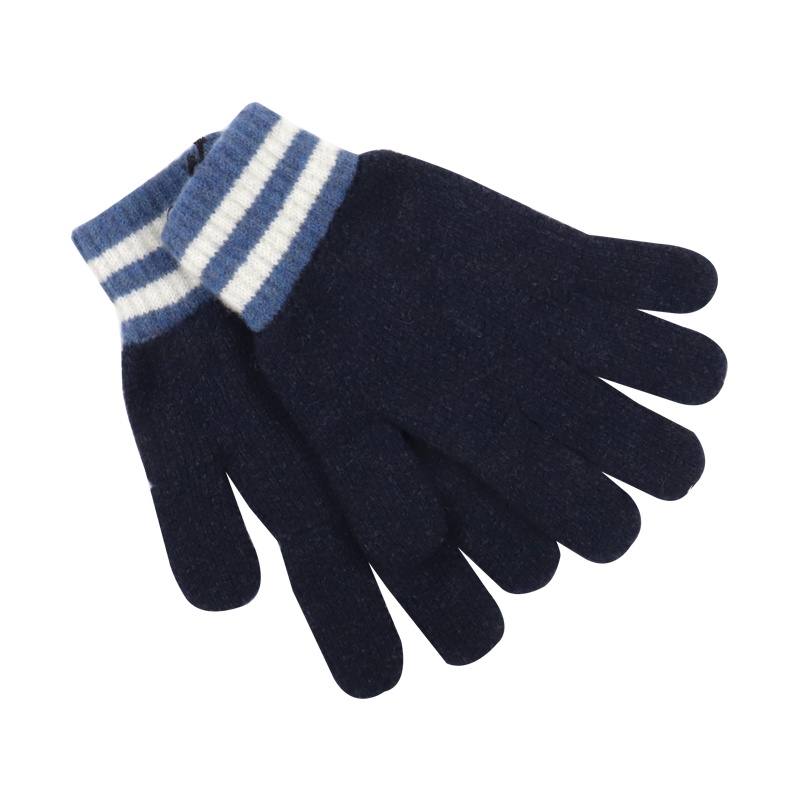 日本Howlin Love Gloves拼色保暖彈性羊毛手套混灰色海軍藍