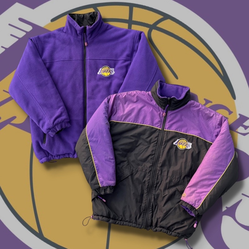 Lakers Vintage Reversible Jacket 💜 湖人隊 NBA 雙面外套 羽絨外套 搖粒絨 古著