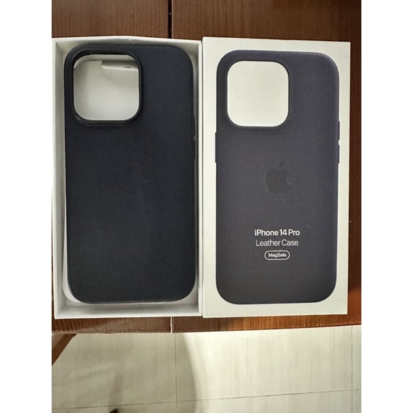 二手原廠 Apple iPhone 14 Pro MagSafe 皮革保護殼 墨水色