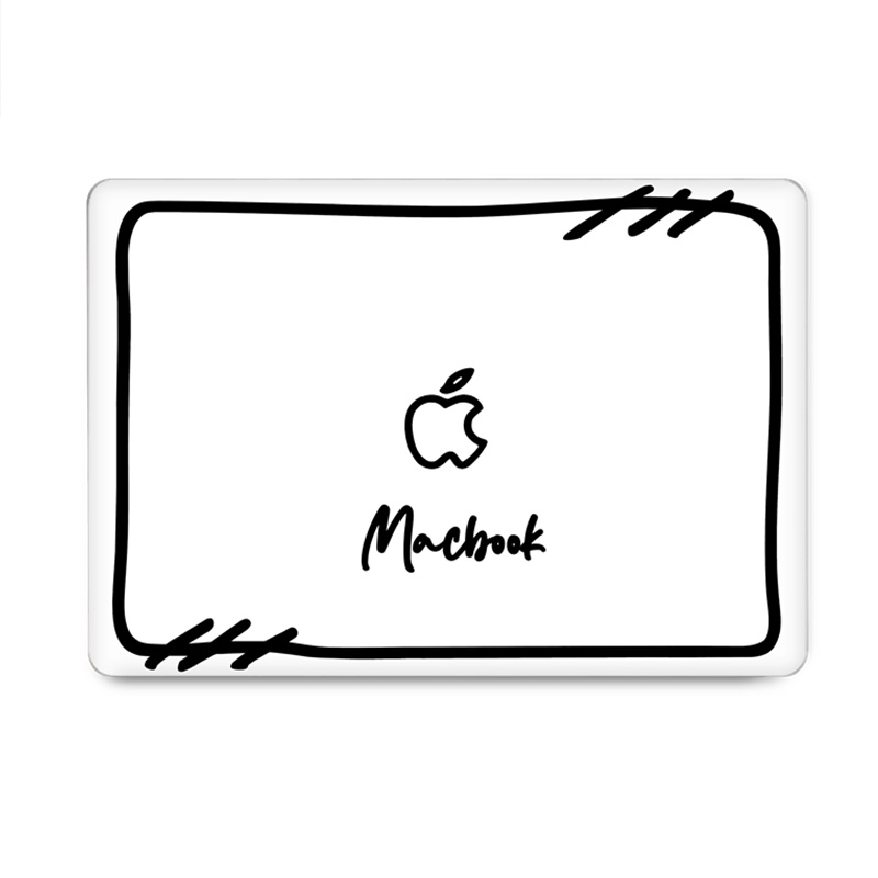 筆電保護套 適用於蘋果macbookpro13.6寸14保護套殼Air白色款二次元手繪線條
