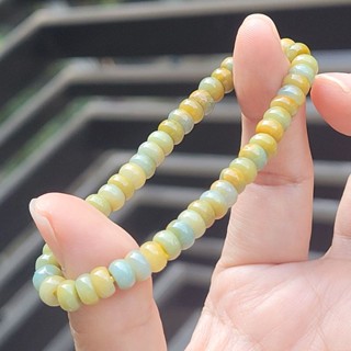 嗨，寶貝銀飾珠寶* 翡翠飾品☆保證A貨 色澤油亮 純天然緬甸玉冰種三彩翡翠 算盤珠手鍊 手串1