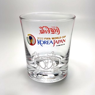 《NATE》經典企業商標收藏水杯【1999年發行 2002 FIFA 日韓世足賽 可口可樂玻璃杯】~世界盃足球賽~世界盃