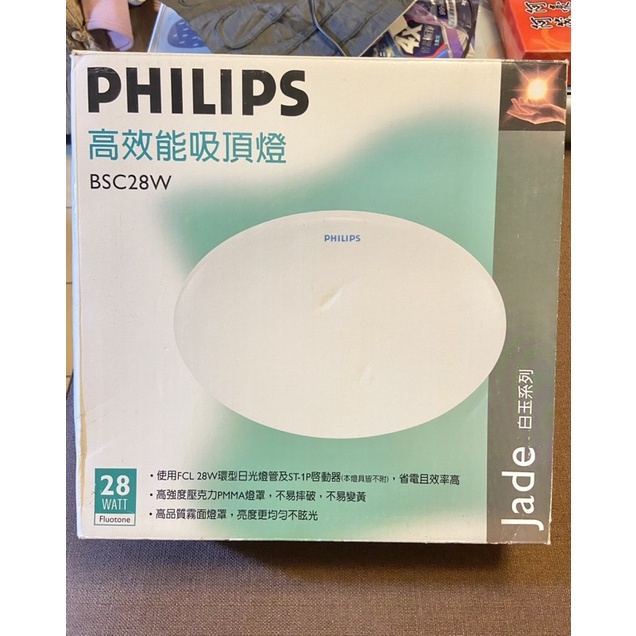 ［飛利浦 Philips 全新轉售］高效能吸頂燈 BSC28W 舒適光 無藍光危害 低頻閃