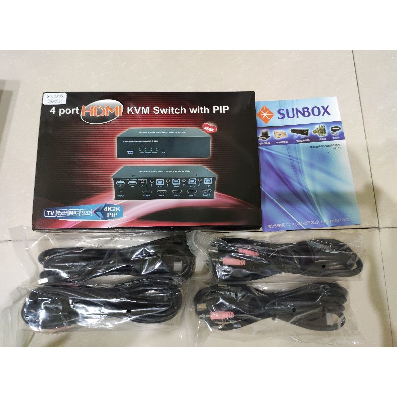 [全新] SUNBOX SK401H 4埠 KVM HDMI + USB介面