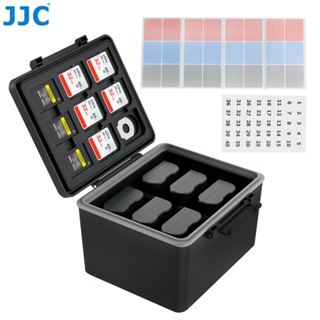 JJC 相機電池保護盒帶記憶卡槽 可收納6塊相機電池和SD卡、XQD卡、Micro SD卡、CF-EXP. TYPE-A