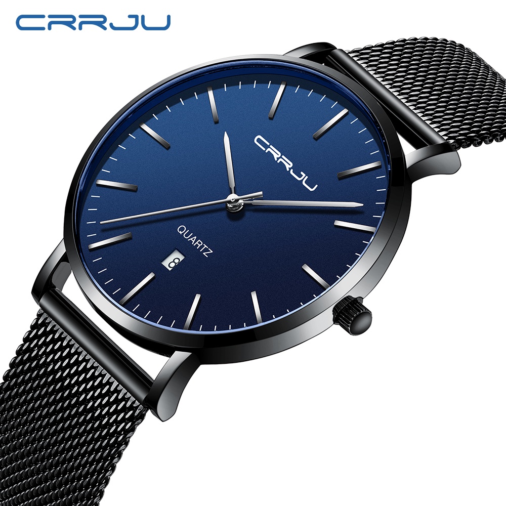 Crrju 男士手錶原裝品牌多功能超薄休閒商務模擬石英不銹鋼防水 2269 X