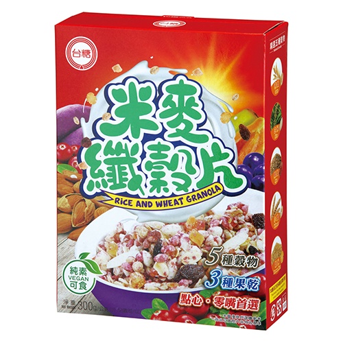 台糖 米麥纖穀片(300G)【愛買】
