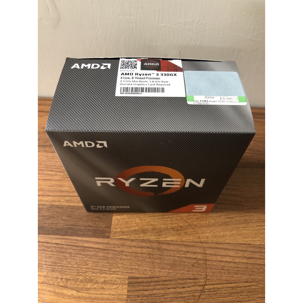 AMD CPU 3300X 原廠盒裝公司貨(附原廠全新風扇)