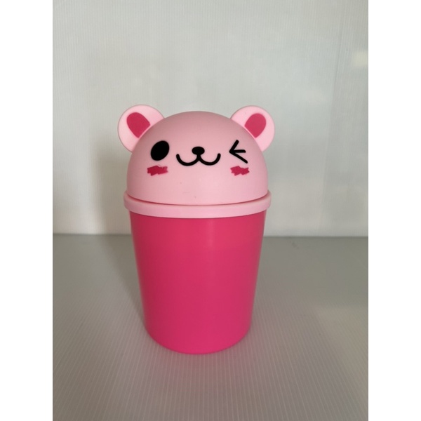 可愛貓咪 粉紅色 小型垃圾桶  桌上型垃圾桶