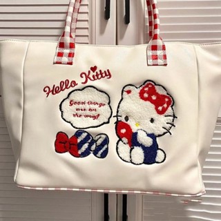 HelloKitty托特包 可愛大容量單肩手提包 原創刺繡 電本包包