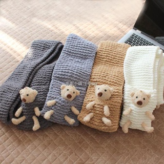 手作圍巾 DIY手工縫紉材料包 手工製作 diy手工編織圍巾口袋熊圍脖小熊冰條線自製作圍巾神器禮物材料包