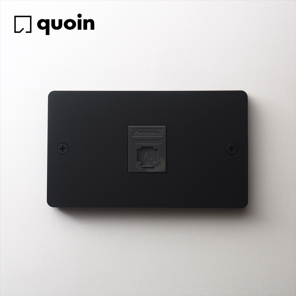 【光引 quoin】標準型 不鏽鋼開關面板 消光霧面黑 搭配Panasonic國際牌 網路插孔 Cat6
